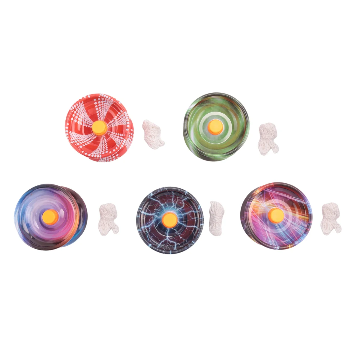 Bolas de Yoyo sensibles de aleación de piezas, Bola de Metal colorida, cuerda para principiantes, adultos y jugadores, 5 unidades