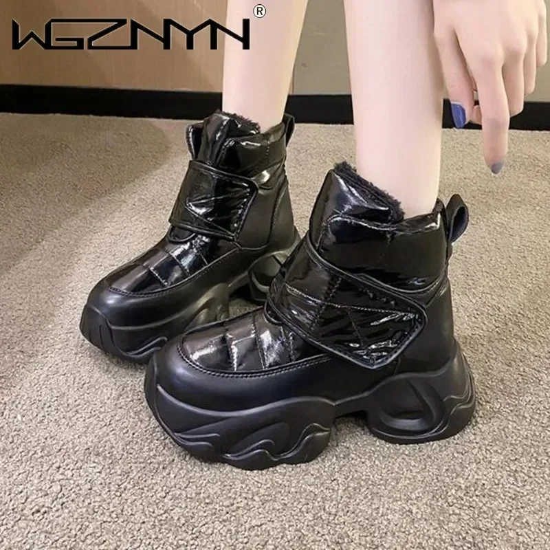 2024 Women Boots High Heels Australia Boots-Women 7CM Clogs Platform Plush Round Toe Shoes Winter Designer Footwear Snow Boot