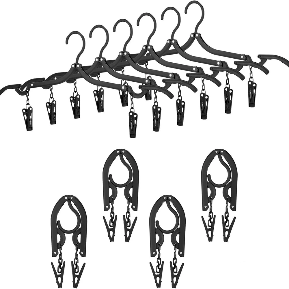 

AC23-Folding Travel Hanger Foldable Clothes Hanger With Clip Portable Travel Clothes Rack