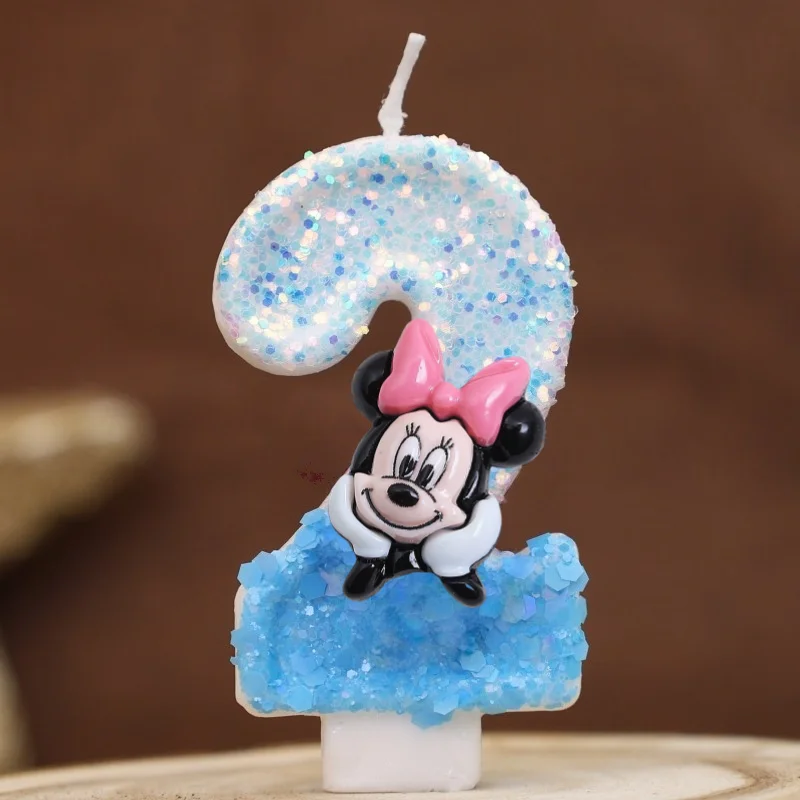 Hot Happy Birthday Number 0-9 Candles Cartoon Mickey Minnie Mouse Candle Cake Cupcake Topper Party Decoration Supplies DIY Gifts image 4