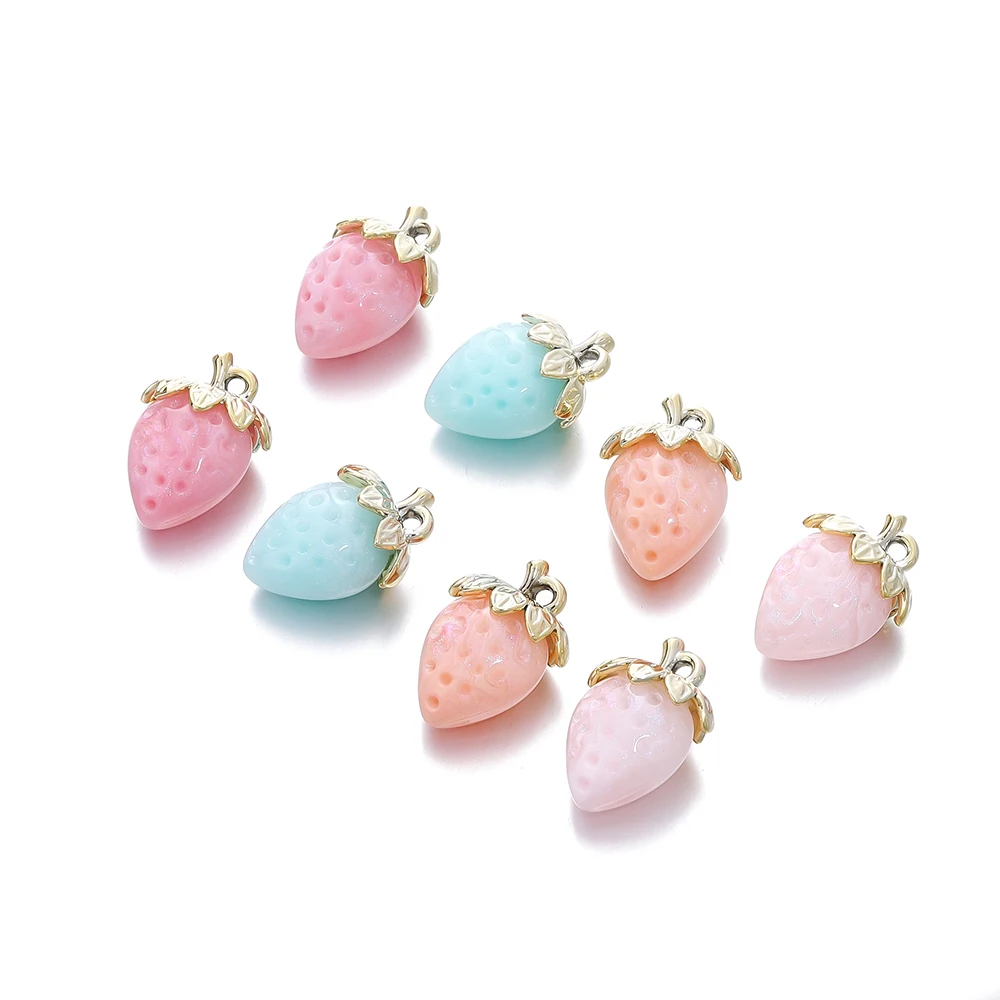 5 teile/los 23*32mm Acryl Erdbeer Anhänger Charms für DIY Halskette Anhänger Schmuck Herstellung Zubehör Großhandel
