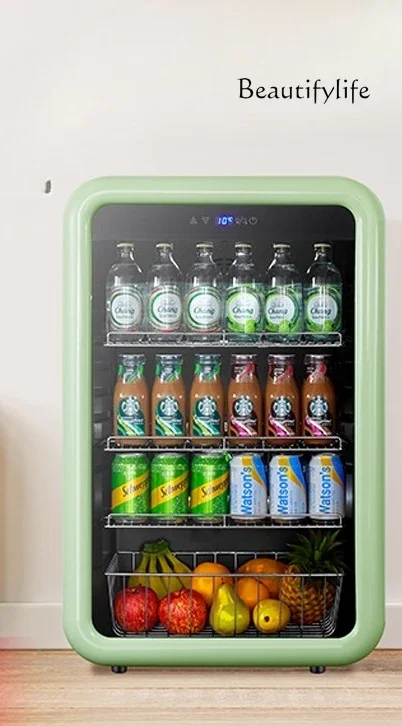 N47 Household small ice bar, living room small beverage refrigerator, high value transparent constant temperature small refriger