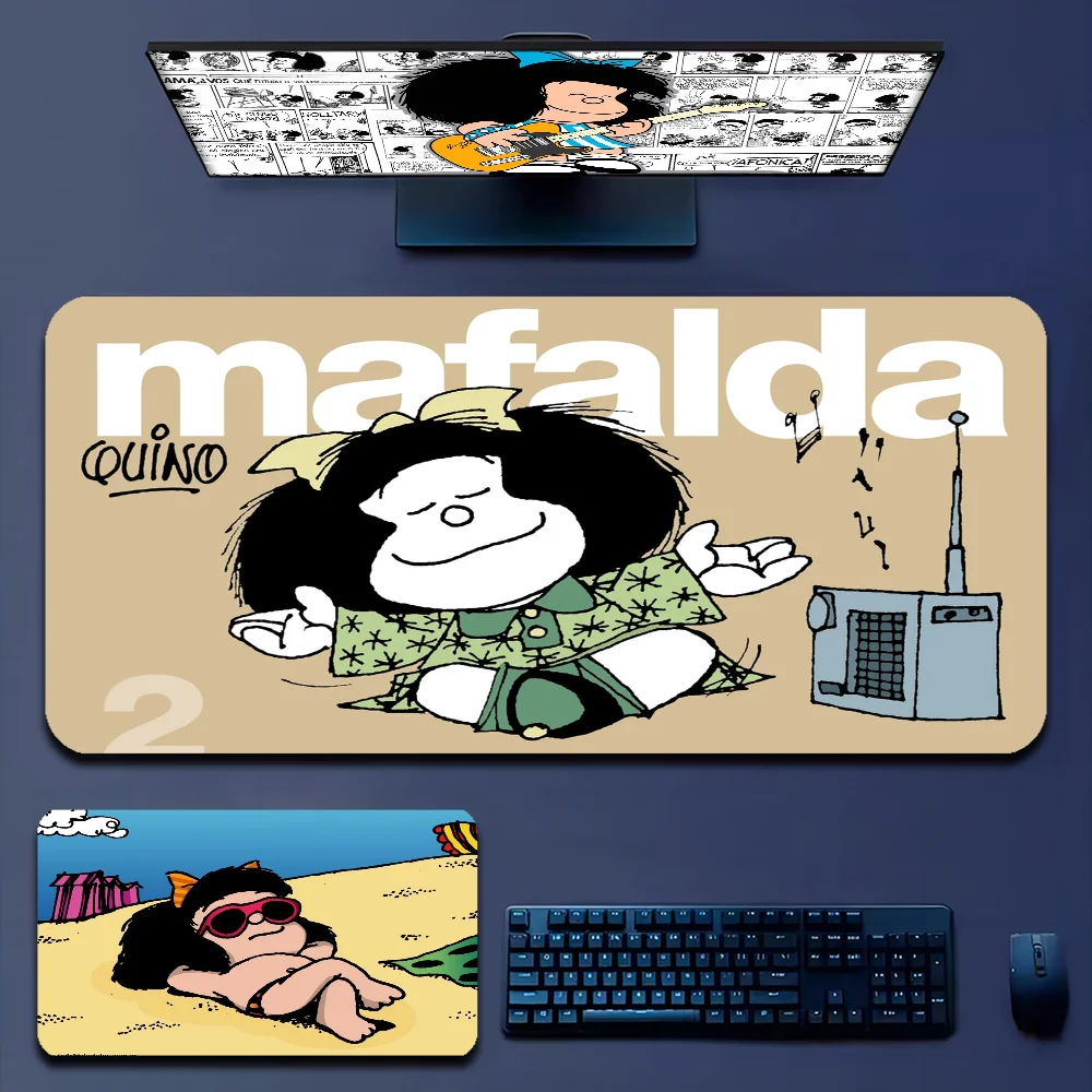 Cartoon Mafalda Large XXL Thickened Mouse Pad Oversized Gaming Keyboard Notebook Table Mat