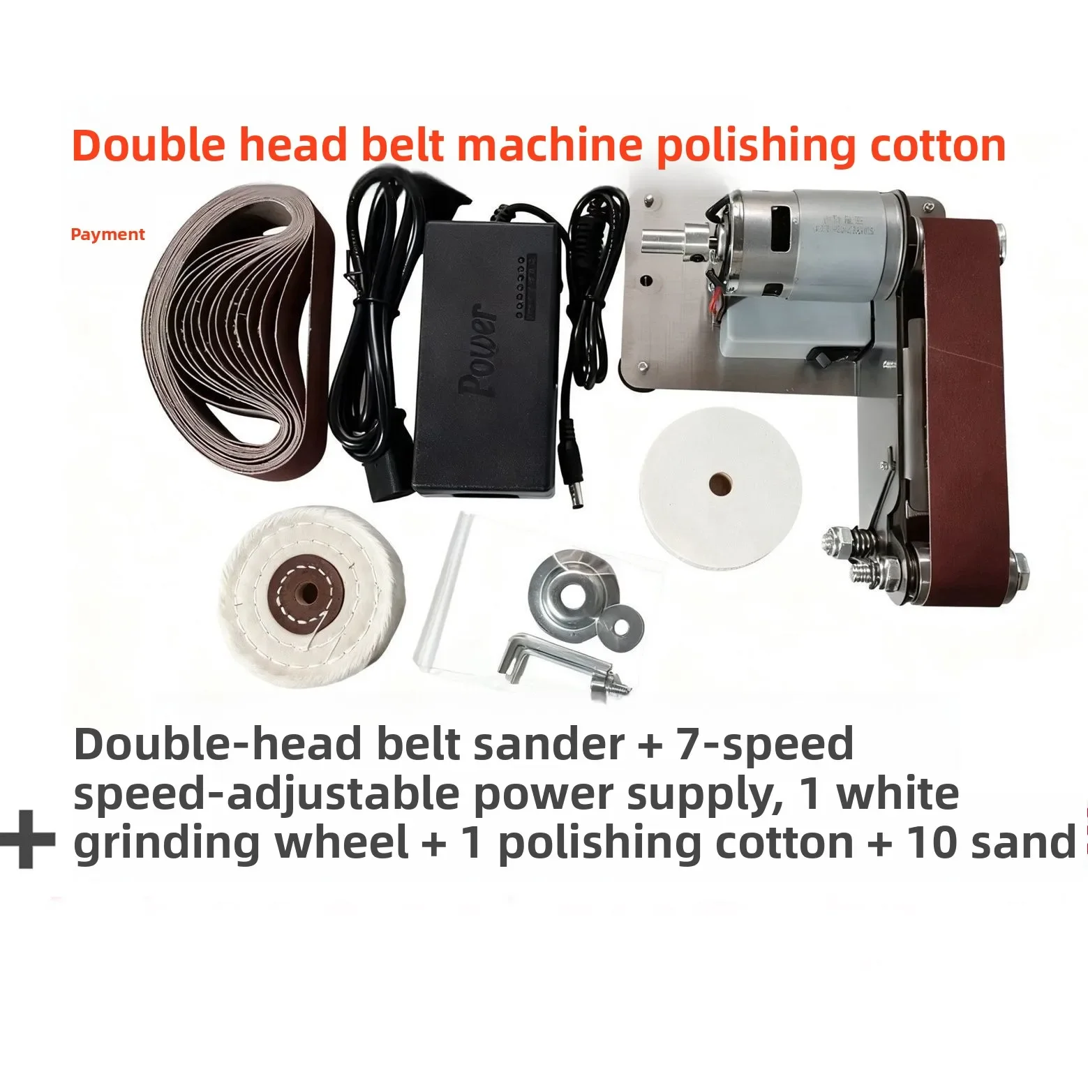 Utility Electric Belt Grinder Miniature Grinding Wheel MachineGrinding And Polishing Desktop Small Household Speed Regulation