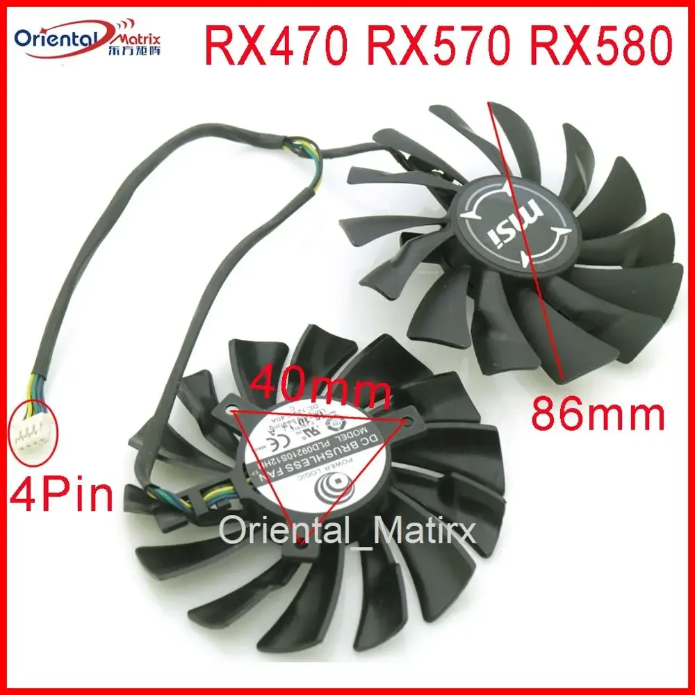 PLD09210S12HH 86mm DC12V 0.40A 4Pin VGA Fan For MSI RX470 RX570 RX580 GTX 980 960 970 1060 1070 1080TI Graphics Card Cooling Fan