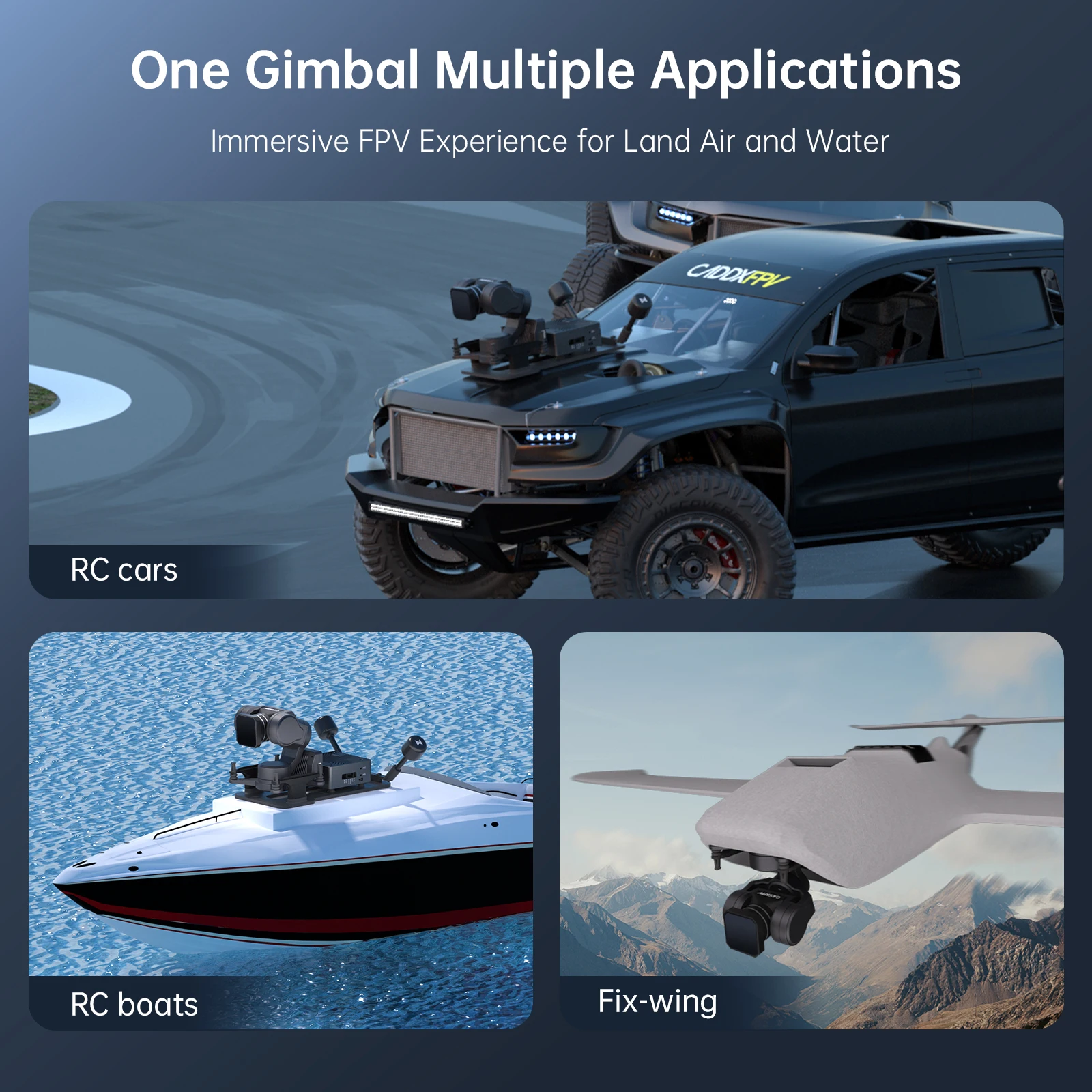 CADDX  GM3 V2/GM3 Gimbal 3Axis FPV Gimbal Head Track For Walksnail Avatar Fpv Goggles X/L And HD Pro Camera/Moonlight Cam