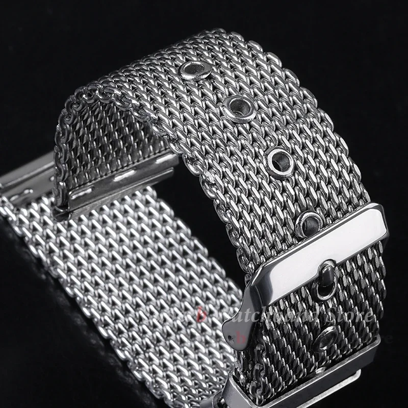 1.0 شبكة ميلانو حزام ل Seiko 18/20/22/24 مللي متر 3 مللي متر سمك الفولاذ المقاوم للصدأ سوار ساعة ل DW ل أوميغا المعصم