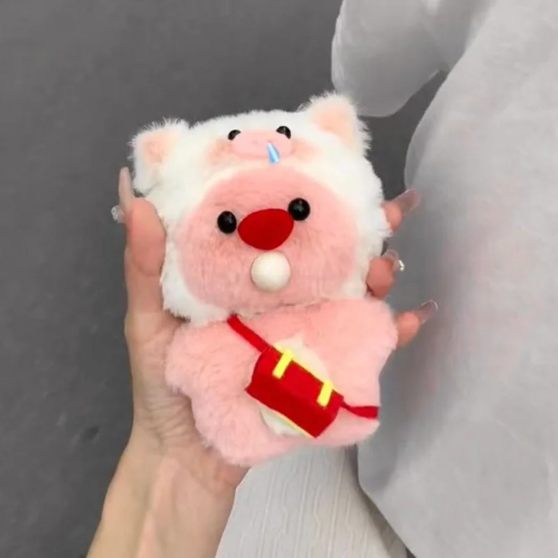 Muñeco de peluche de dibujos animados, muñeco de cerdo rosa, juguete de burbujas para escupir y apretar, Material hecho a mano, llavero colgante para paquete