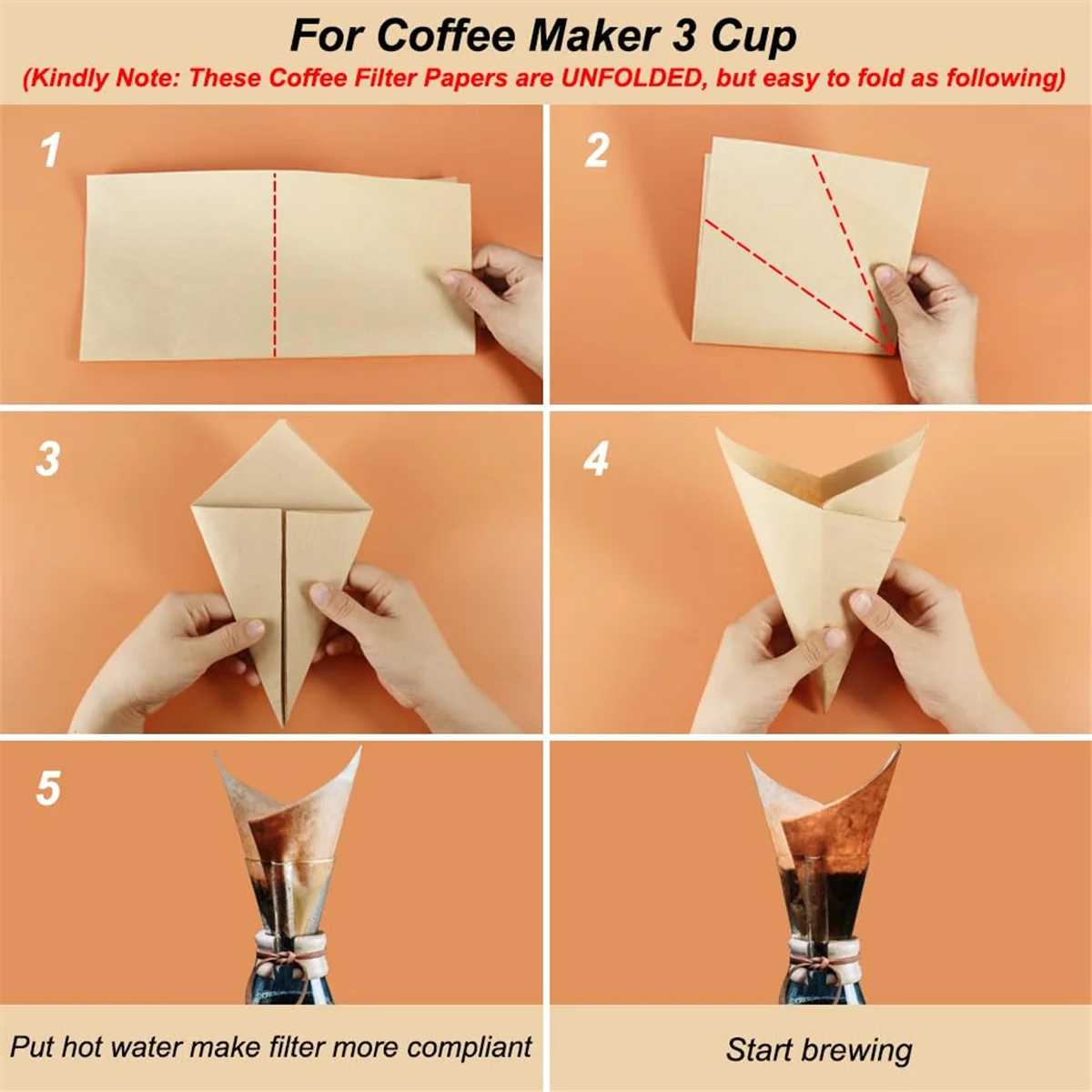 

AT13 100Pcs Pour over Coffee Filter,Natural Square Disposable Coffee Filter Paper for Pour over Coffee Maker Drippers