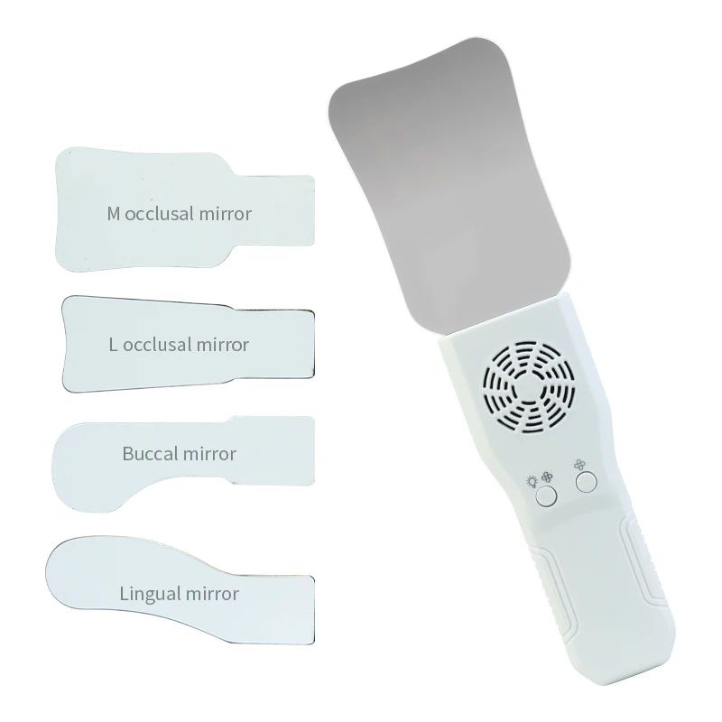 VVDental Dental Anti-fog Mirrors Automatici Occlusal Photography Reflector Kit with LED Light Intraoral Photo System Stainless