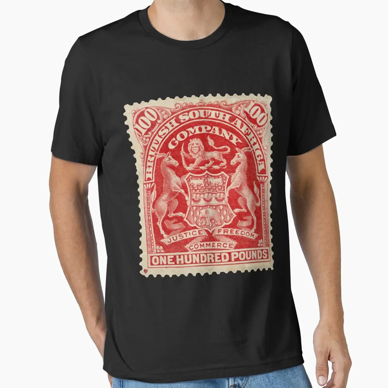 British South Africa Company 100 Stamp Cherry Red Mint Essential T Shirt vintage Washed fashion graphic Stretched Breathable