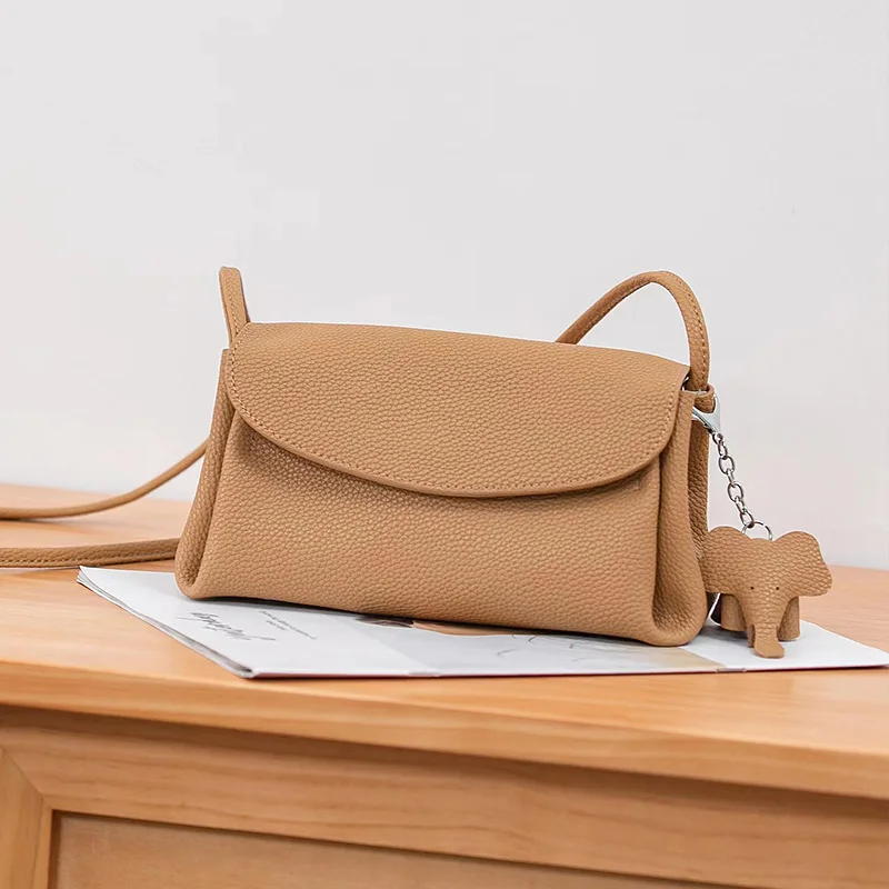 Light Luxury Fashion High-quality Top Layer Cowhide Women's Bag Simple And Casual Versatile Single Shoulder Crossbody Bag Trendy