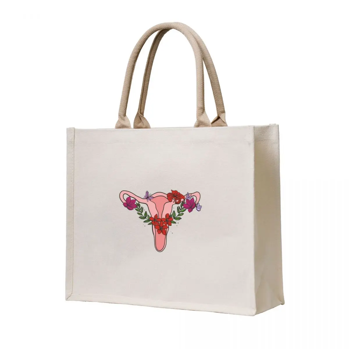 

Floral uterus Tote Bag Canvas shoulder bag ecological bags Women's beach bags