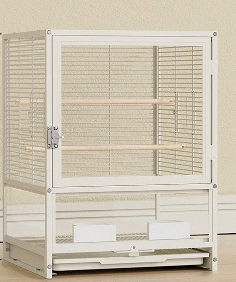 

Horizontal silk grid bird cage transparent large parrot cage