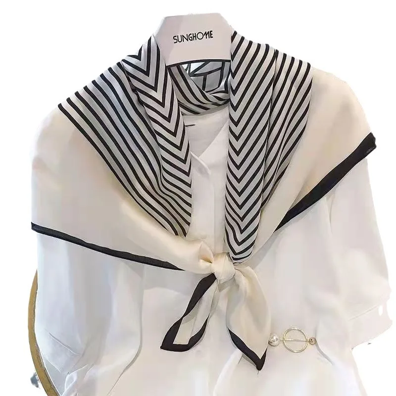 Neue Mode Zebra Gedruckt Quadrat Schal Weiche Satin Dünne Glatte Hals Schal 70*70 cm Vintage Stil Sonnenschutz kopftuch Für Frauen – Detail 2