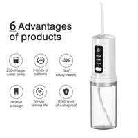 USB 230ml Dental Irrigator Hygiene Portable Oral Cleaning Electric Sonic Teeth Scaler Tooth Calculus Stains Tartar Remover Tool