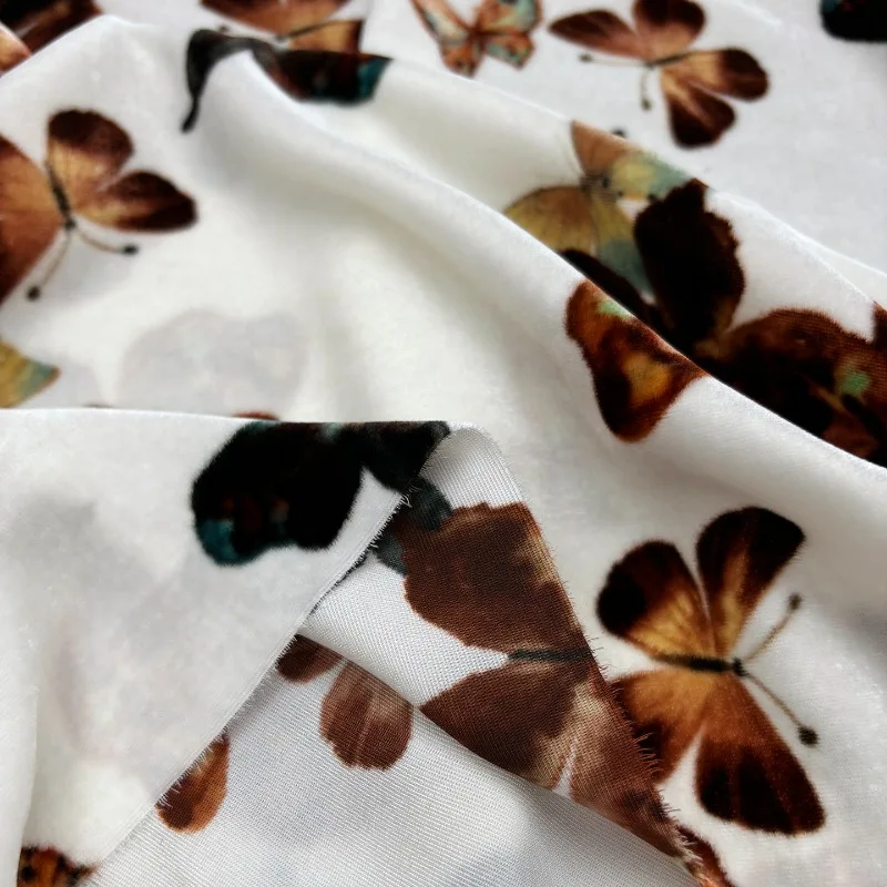 高品質の新しいシルクベルベットジャカード桑生地メーターによる衣料用デジタルプリントドレスチャイナブラウスイブニングドレス