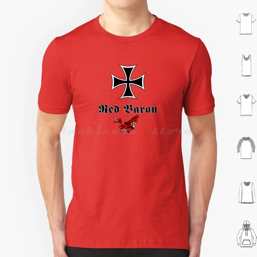 Manfred Von Richthofen , The Red Baron And His Fokker Dr.1 On Red Background. T Shirt Men Women Kids 6xl Red Baron Baron Red