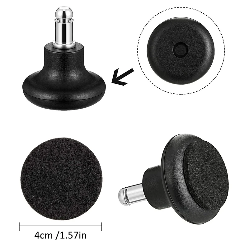 Replacement Rolling Chair Swivel Wheels Fixed Stationary Castors 5 Pack Bell Glides for Office Chair Without Wheels