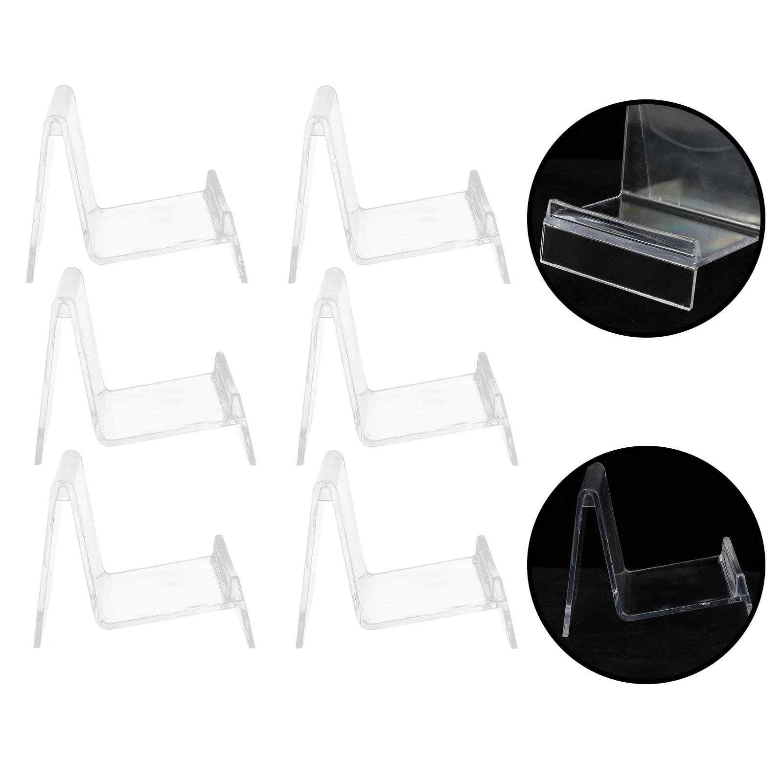 6 Pcs Plastic Wallet Holder Sign Board Price Tags Support Trapezoidal Display Rack Commodity Stand Shelves