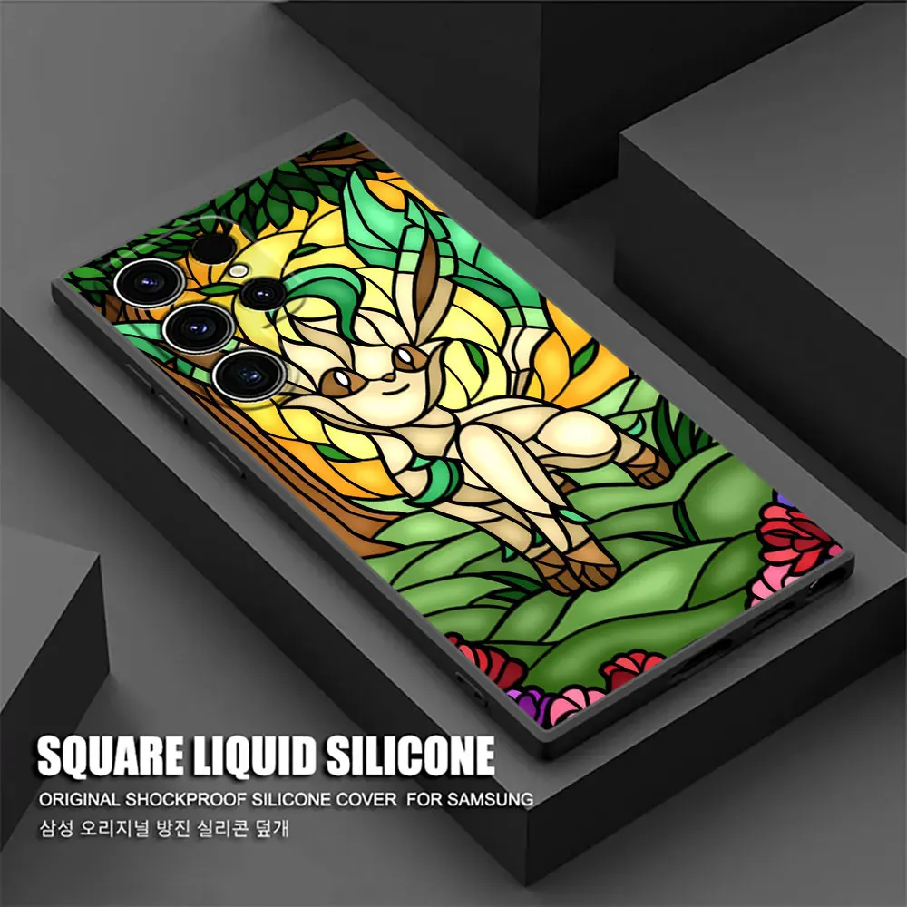 بوكيمون Eevee Umbreon Sylveon الزجاج الملون S25 حافظة لهاتف سامسونج جالاكسي S25 S24 S23 S20 S21 FE S22 Ultra S10 Plus 5G غطاء هاتف