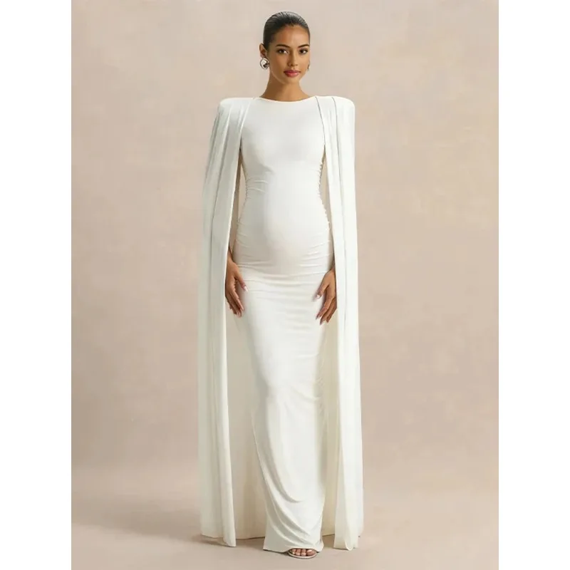 

Studio Maternity Photography Cape Dress Slim Fit Pregnancy Gown Multi Color Baby Shower Photo Outfit Costume