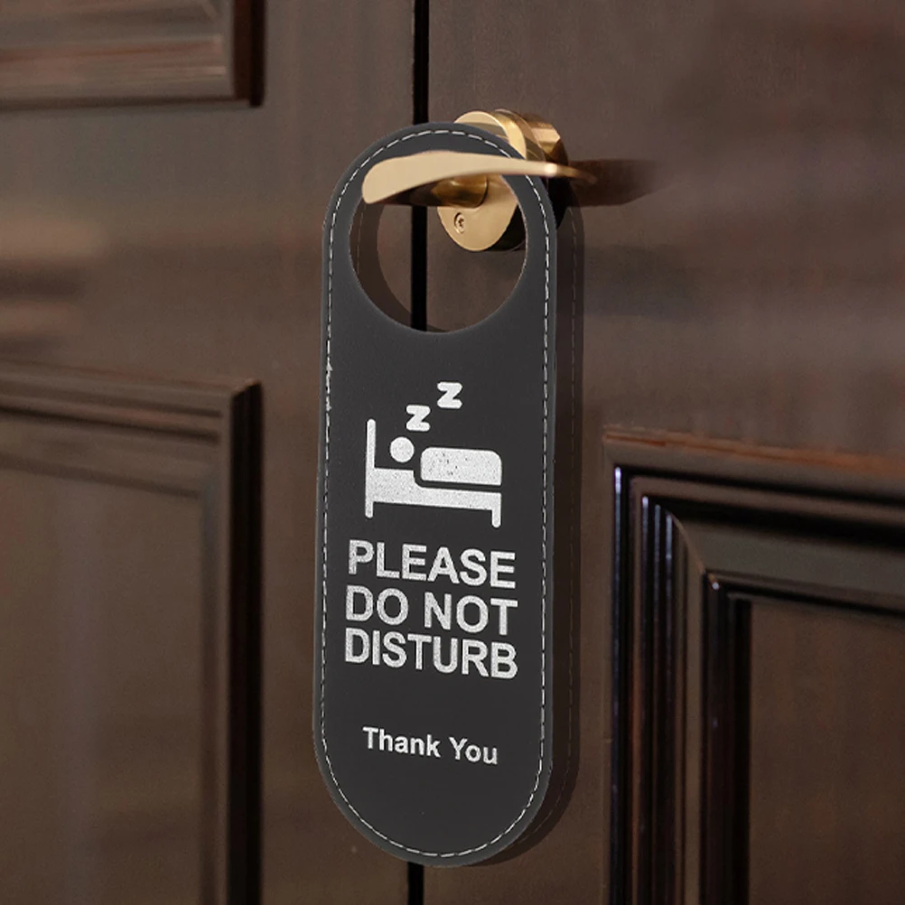 

4 Pcs Hotel Double-sided Door Signage Not Disturb for Office Coat Hanger Room Black Work