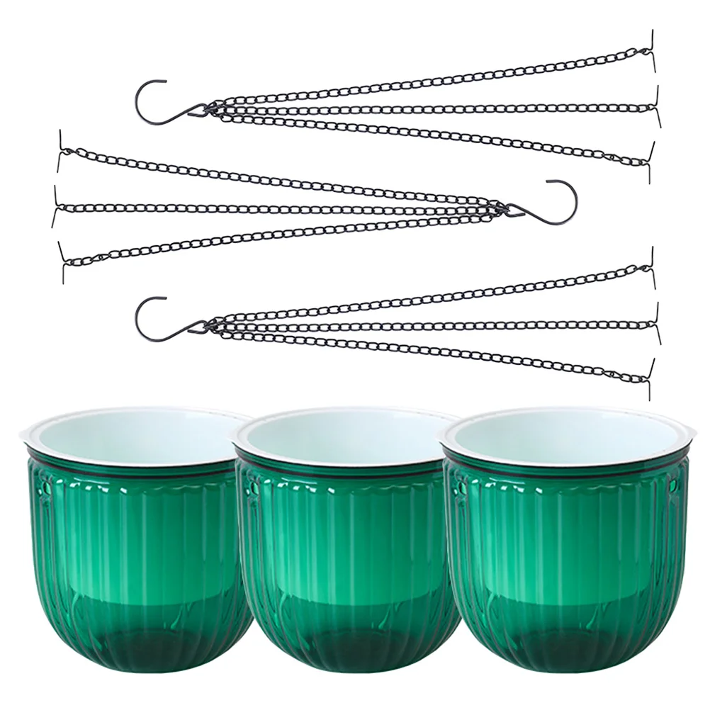 

3Pcs Resin Flower Pot Self Watering Hanging Planters for Balcony Indoor Outdoor Garden Display Self Watering Flower Pot