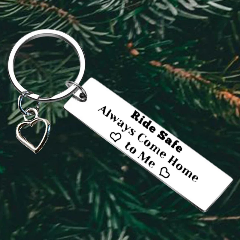 Cute Boyfriend Husband Ride Safe Keychain New Driver Key Chain Pendant Biker Gifts