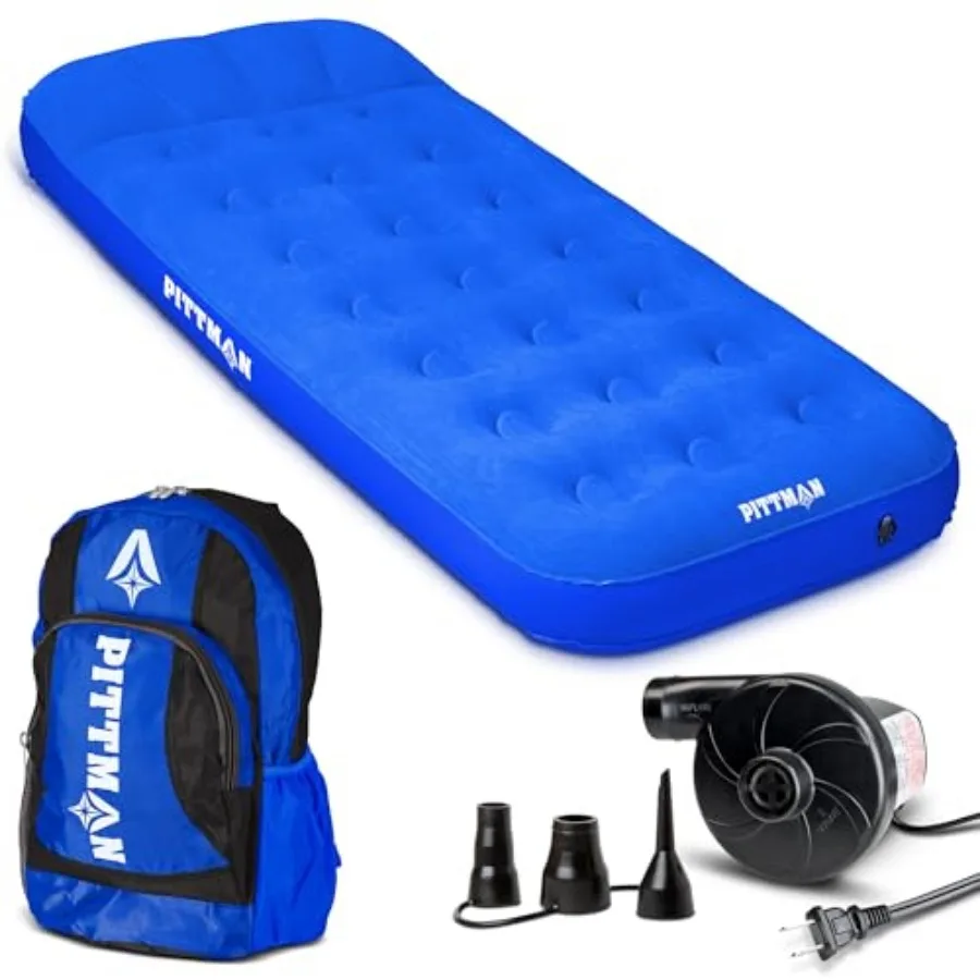 

Pittman - Air Mattress - Deluxe Inflatable Bed with Electric Pump and Durable Backpack - Perfect Teen to Toddler Blow up Mattre