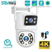 Hiseeu 8MP 4K PTZ IP Camera Dual Lens 5X Zoom Night Vision ONVIF Auto Tracking WiFi Surveillance Camera Security Protection