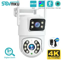 4K 8MP PTZ WIFI Camera Dual Lens visione notturna esterna rilevamento umano Auto Track CCTV sorveglianza telecamera IP protezione di sicurezza