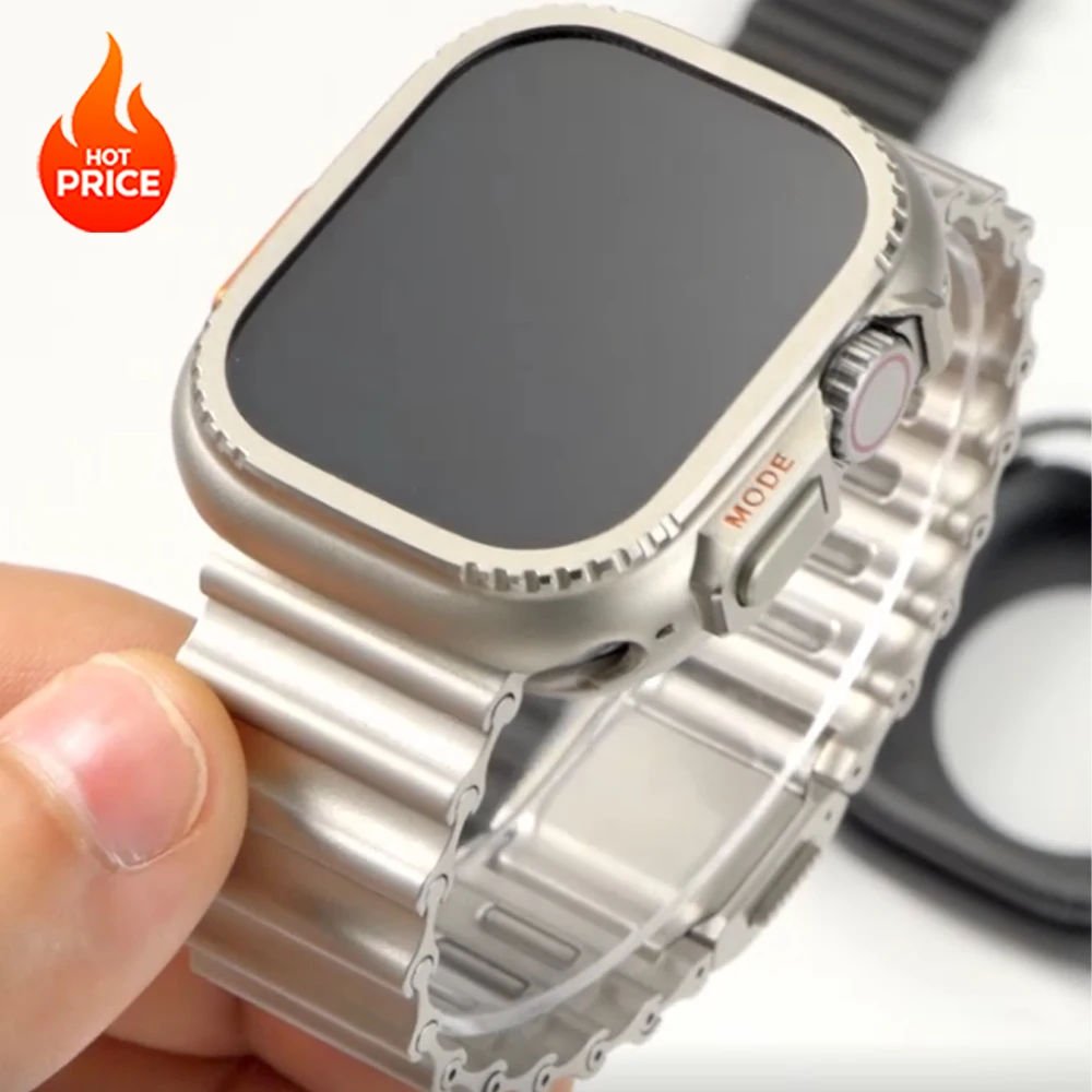 

Жесткий защитный чехол + ремешок для Apple Watch Ultra 3 2 49 мм, 11 10 46 мм, металлический ремешок для Iwatch Series 9 8 7 45 мм, 6 SE 5 4 44 мм