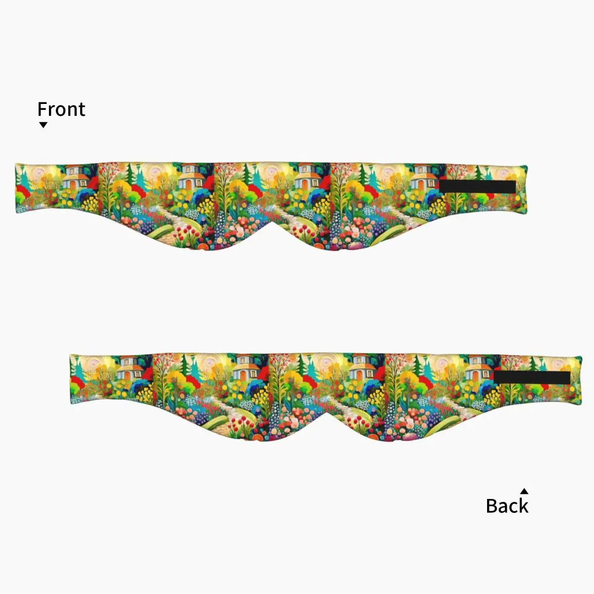 Gustav Klimt Flower Garden With Cottage sleep mask Light Blocking Portable Eye Cover for Girls Boys Office Nap Eyeshade eyepatch view 3