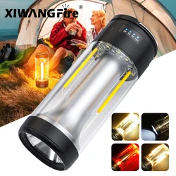 USB Rechargeable Camping Lantern Portable Lanterns Outdoor Emergency Light Hanging Tent Light Powerful Magnet Work Lamp