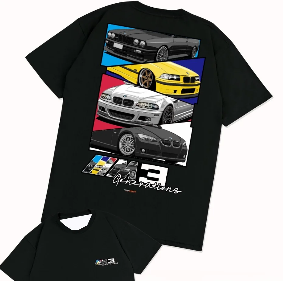 

Мужские и женские футболки American BMW E30 E46 E92 M3 Car Culture, повседневная летняя новая модная уличная одежда в стиле ретро