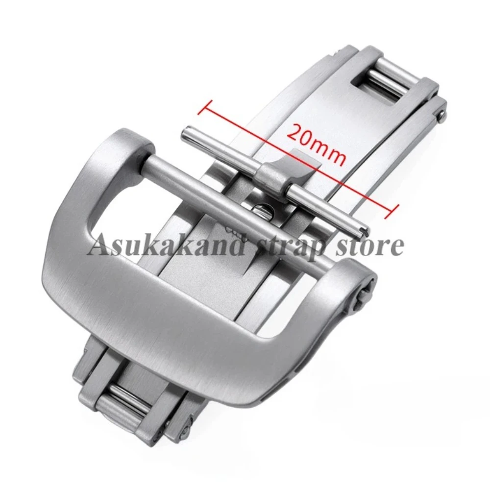 Edelstahl-Verschluss für Richard Mille, Gummi-Lederarmband, 18 mm, 20 mm, Doppeldruck-Uhr, faltbarer Butterfly-Schnallenknopf