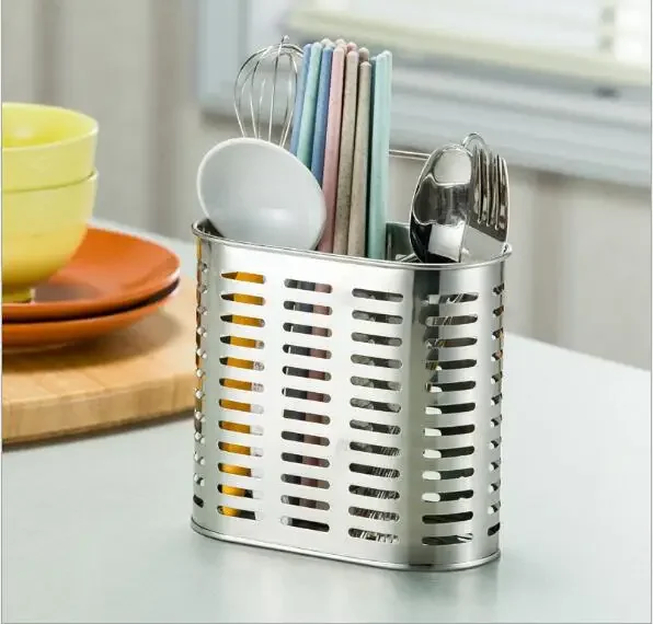 الفولاذ المقاوم للصدأ عيدان رف معلق قفص تجفيف المطبخ المنزلية متعددة الوظائف عيدان أنبوب سلة OK 0558 #1