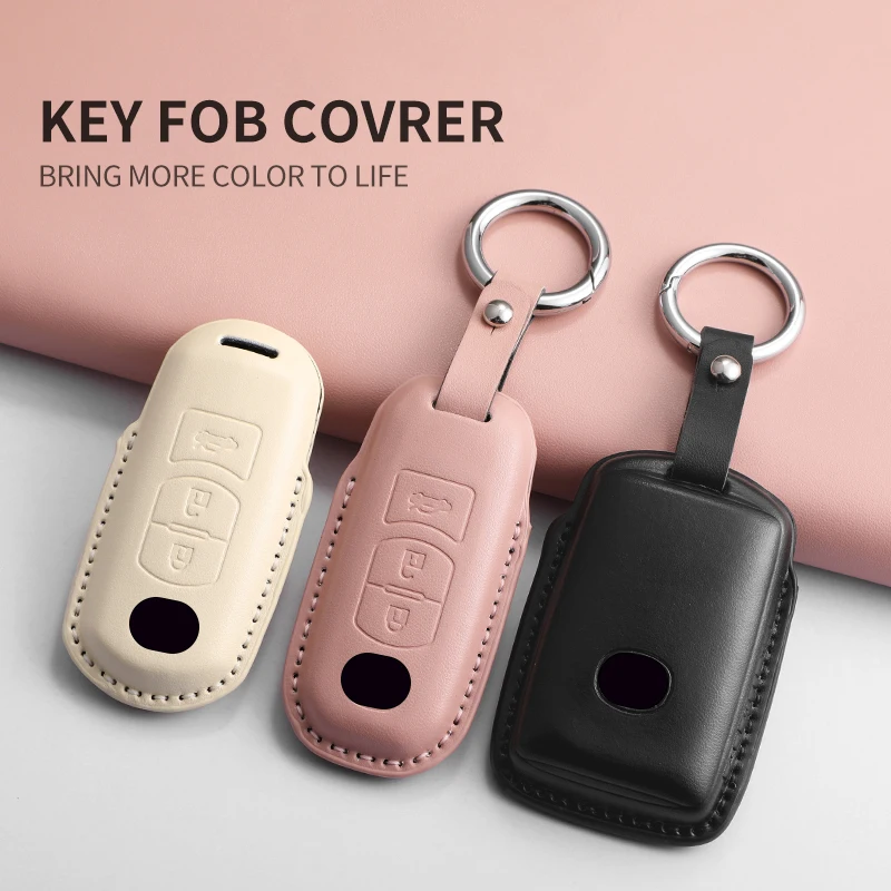 Funda para llave remota de coche, carcasa Fob Mazda 2 3 6 CX-9 CX-3CX-5 CX-30 Atenza Axela Demio CX7 BCYB-67-5DY, llavero de Pu de 2/3/4 botones