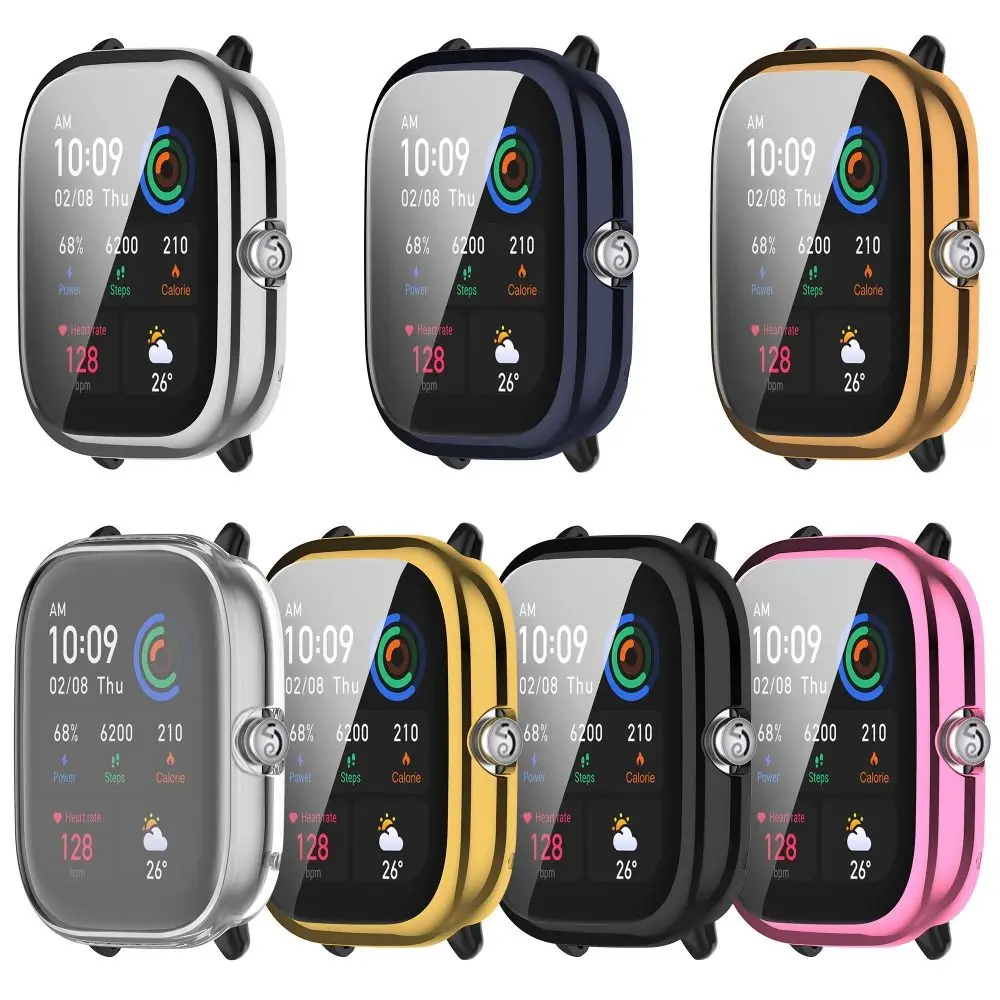 Cobertura completa Proteção Shell para Amazfit GTS4 Mini, protetor de tela, TPU, chapeamento Capa, estojo protetor