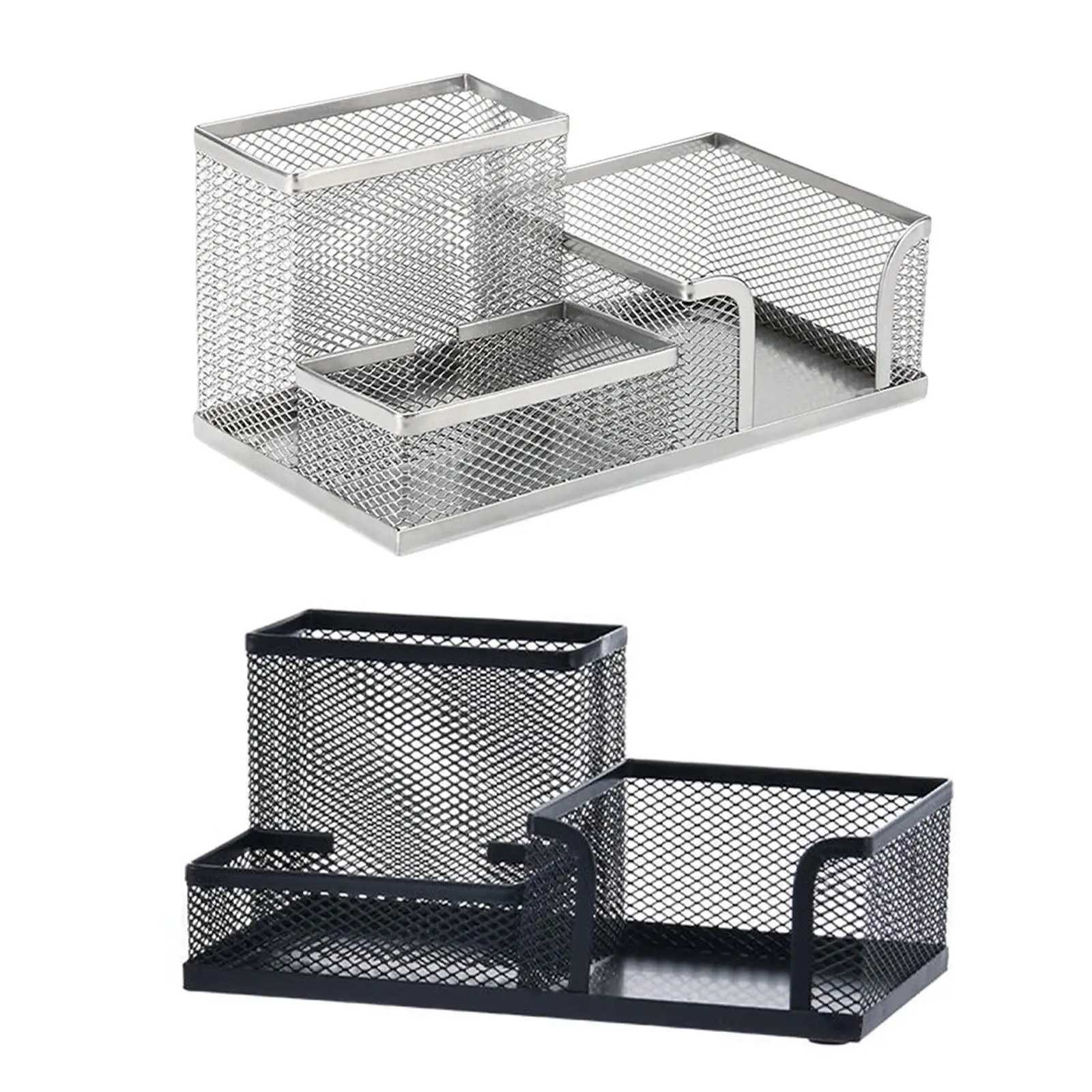 Large Pen Holder Desk Organizer 3 Compartments Supplies Pencil Holder for