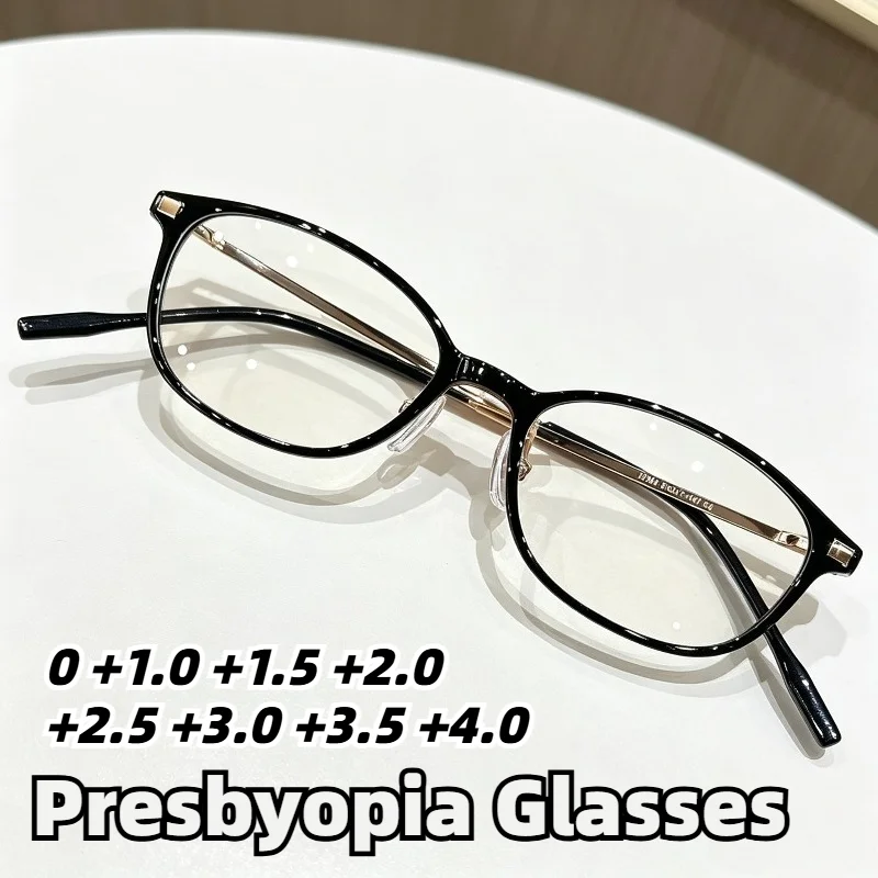 Stylish Small-frame Reading Glasses for Women Ultra-light Blue Light-blocking Presbyopia Eyeglasses for Daily 0 To +4.0 Diopters
