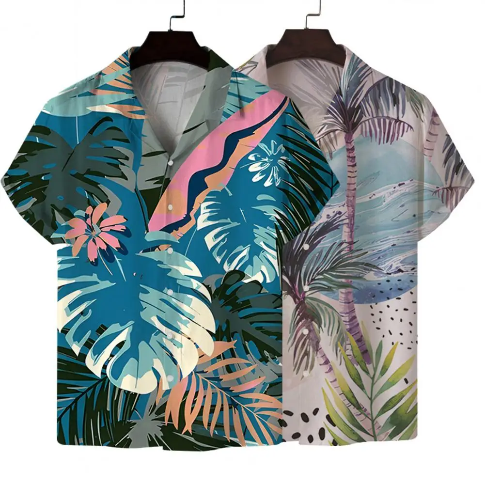 Camisa de playa con estampado 3D para hombre, camisa holgada de manga corta con cierre de botón, secado rápido, vacaciones, verano, 2024