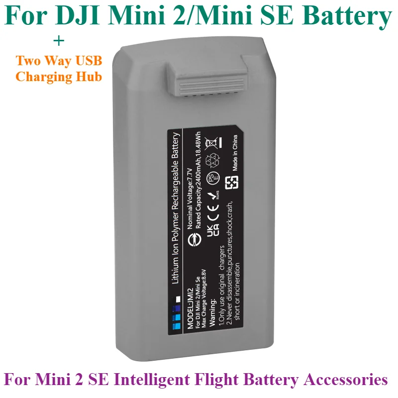 Two Way USB Charging Hub for Mini 2 SE Intelligent Flight Battery Accessories + For DJI Mini 2/Mini SE Battery