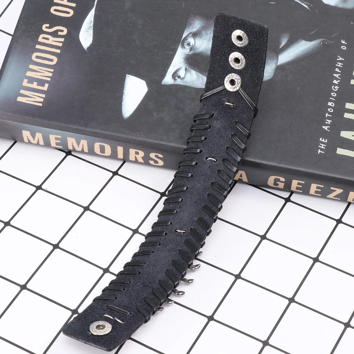 

Rocker Bracelet Punk Style Adjustable Strap Braided Buckle Wrist Band for Men Women Cool Fashion Accessories