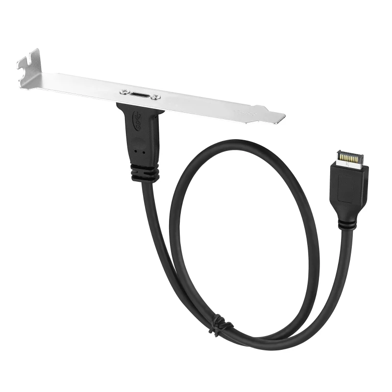 B0KA USB 3.1 Front Panel Type E to Type C Extension Cable 10 Gbit/S Internal Adapter Wire (50cm) with PCI Baffle