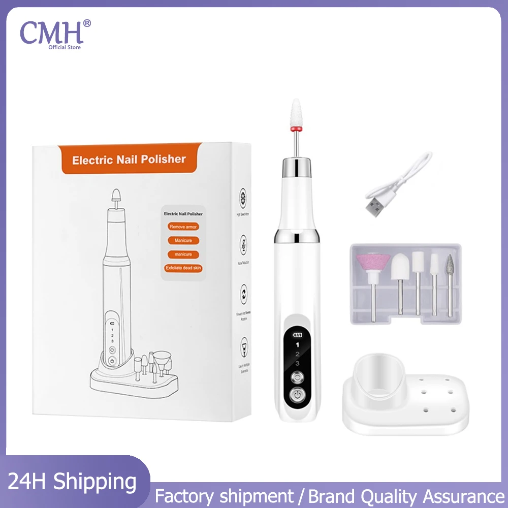 

CMH Professional Manicure Pedicure Kit Wireless Nail Drill Pen File Polishing Pen USB Rechargeable Electric Nail Drill Machine