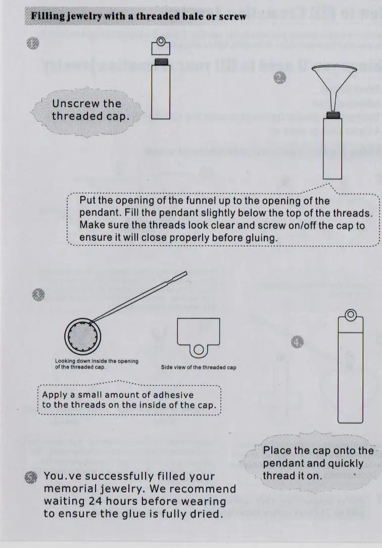 MJK001 Cremation Jewelry instructions