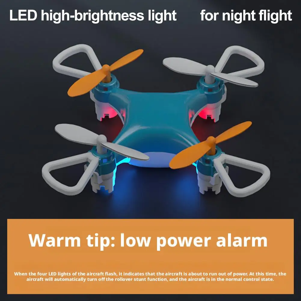 Beginner Drone with One Key Takeoff Altitude Hold Stunt Flips LED Night Light Crash Proof Foldable Design Portable RC Quadcopter