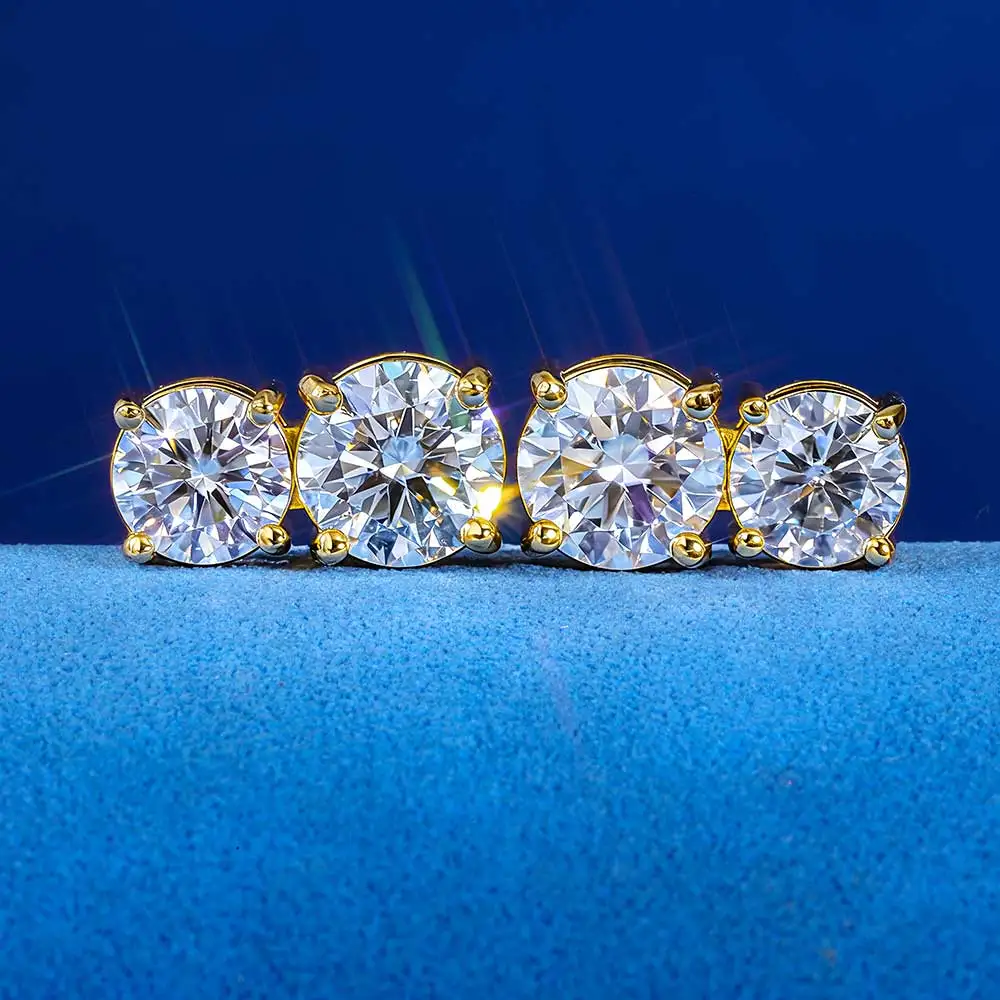 

925 VVS Moissanite Twin Earring 2026 Trend Sterling Silver Hip Hop Jewelry for Wedding Engagement Men Women Gift